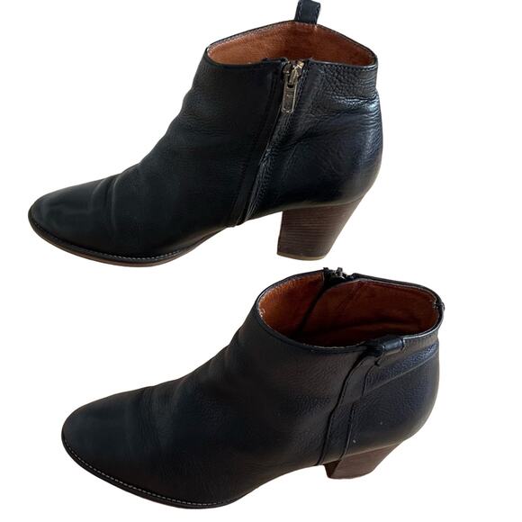 Madewell Boots Womens 8 Black Side Zip Ankle Leather Made in Italy - Picture 3 of 14